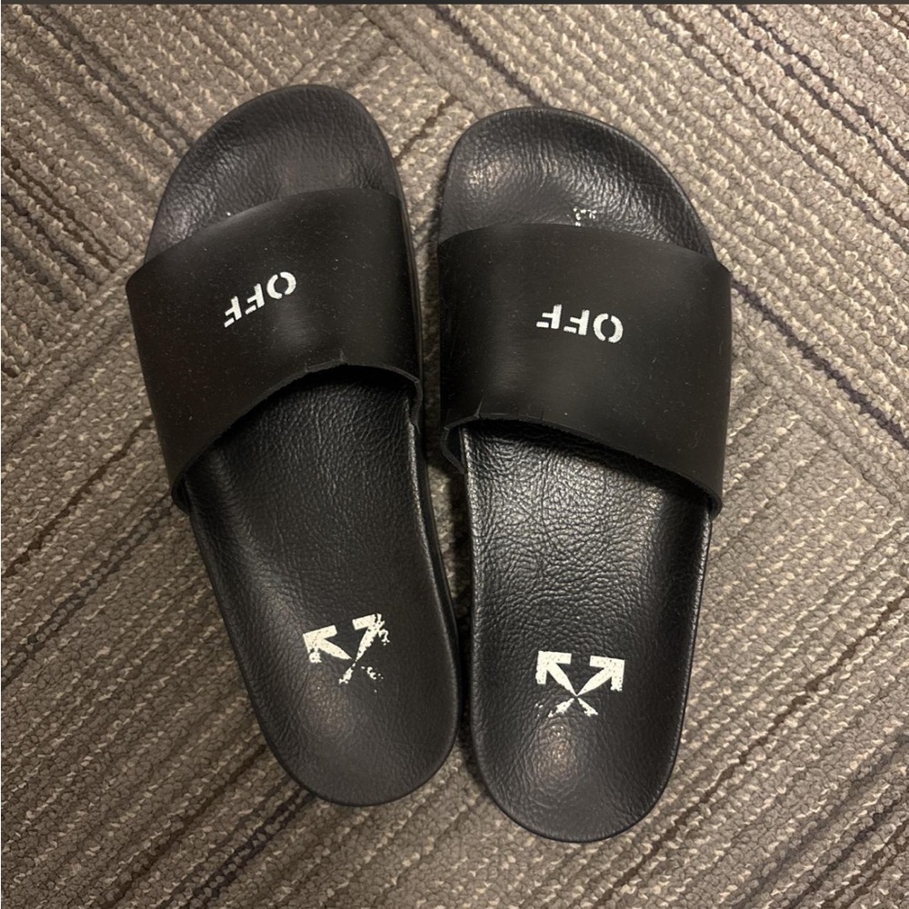 Off-White Black Slide Sandals